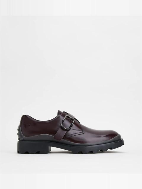 Tod's MONKSTRAPS IN LEATHER - BURGUNDY
