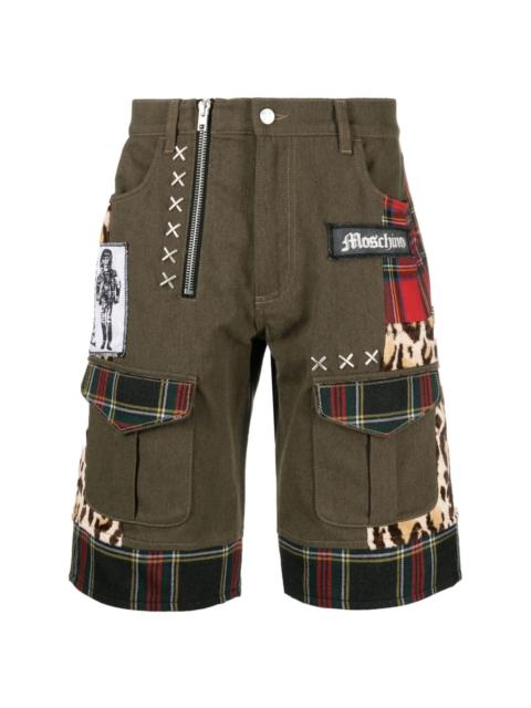 patchwork-design bermuda shorts
