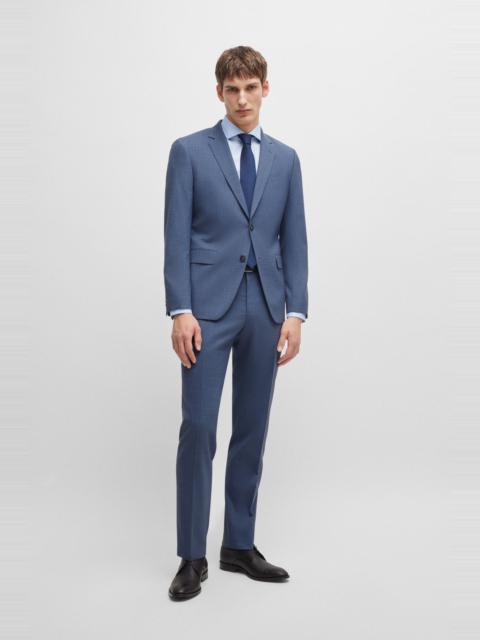BOSS SLIM-FIT SUIT IN PATTERNED STRETCH CLOTH