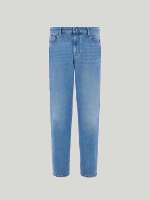 Canali MEDIUM BLUE COMFORT DENIM REGULAR-FIT LEVANTE JEANS