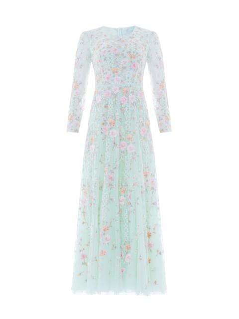 Needle & Thread Garden Rose Long Sleeve Ankle Gown