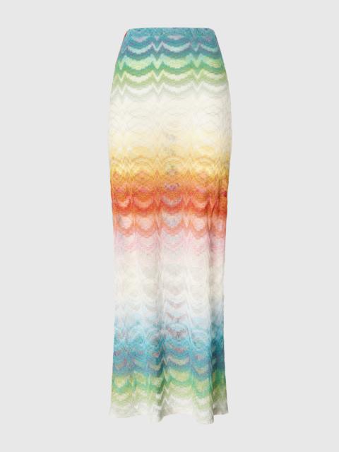 Missoni Long skirt in shaded lamé viscose with slit