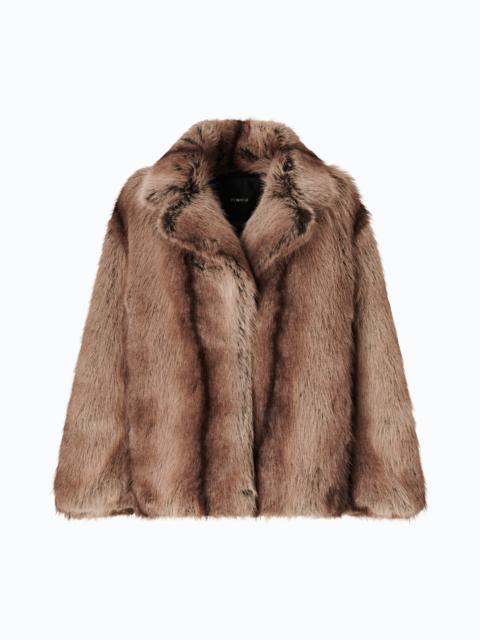 PINKO FUR-EFFECT PEA COAT