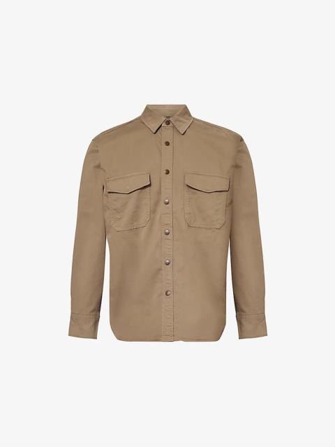 rag & bone Buttoned-and-slip-pockets relaxed-fit stretch-cotton shirt
