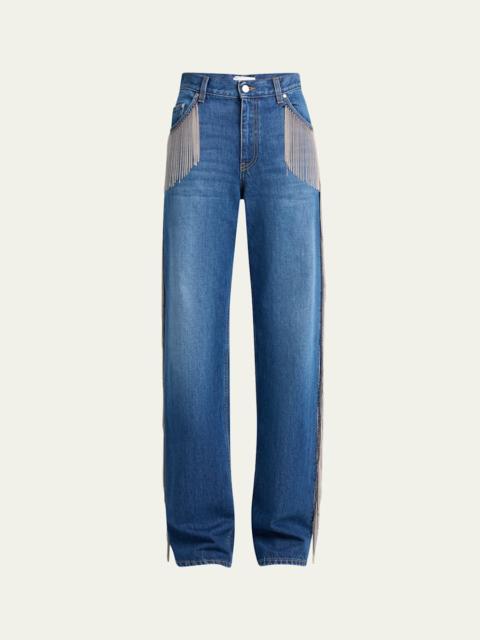 Stella McCartney Fringe Wide-Leg Jeans