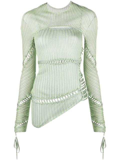 ISA BOULDER Jigsaw asymmetric knitted top