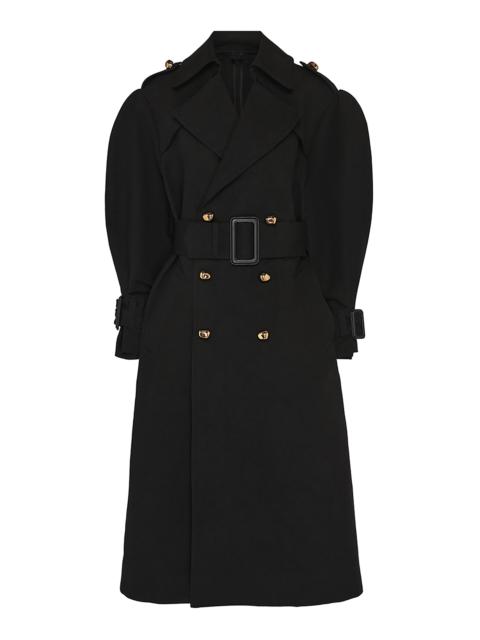 Zimmermann Crush Moulded Cotton Trench Coat black