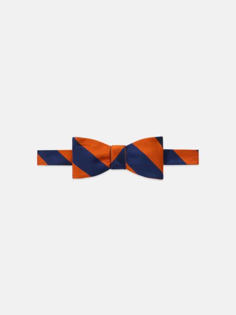 J. PRESS MADE-IN-USA NAVY & ORANGE GUARD STRIPE REPP BOW TIE