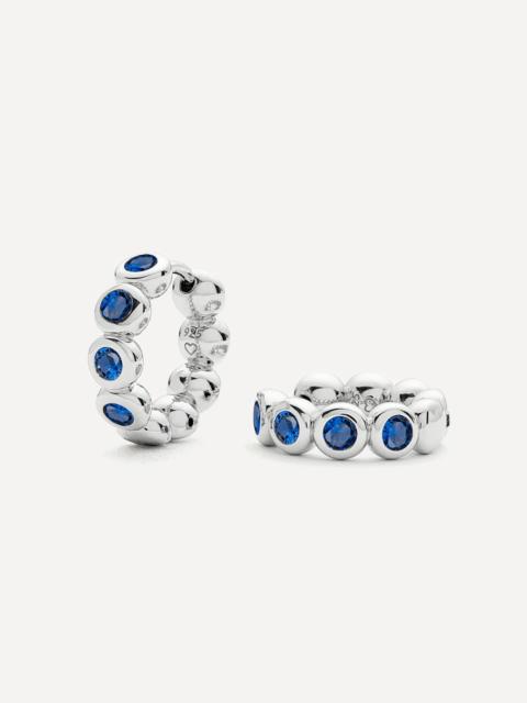 MISSOMA Rhodium-Plated Tennis Small Hoop Earrings