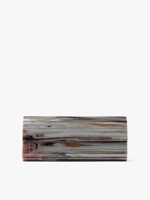 JIMMY CHOO Sweetie Grey Mix Marble Effect Acrylic Clutch Bag