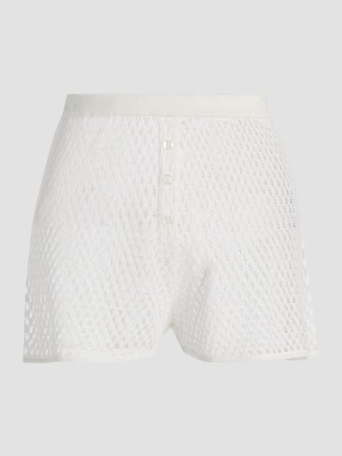 KIKI DE MONTPARNASSE Women's Silk Crochet Shorts - Ivory