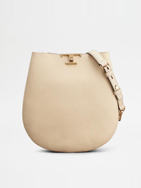 Tod's T TIMELESS SHOULDER BAG IN LEATHER SMALL - BEIGE