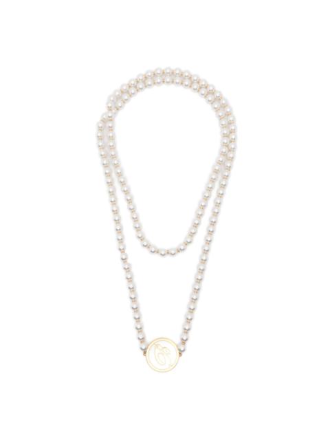 Blumarine faux-pearl logo necklace