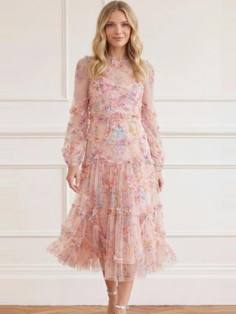 Needle & Thread Floral Diamond Ruffle Ballerina Dress