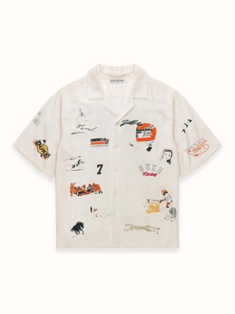 DUKE + DEXTER DR4 Sketch Ecru Short Sleeve Shirt