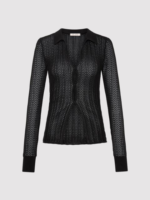 ST. AGNI Textured Knit Shirt - Black