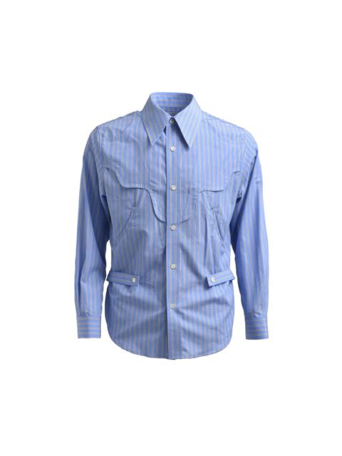 STRIPE COTTON SHIRT  / L.BLU