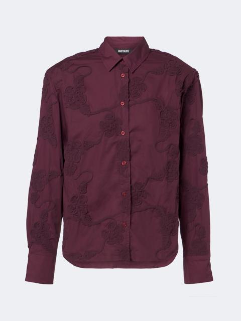 ROTATE Embroidered cotton poplin shirt