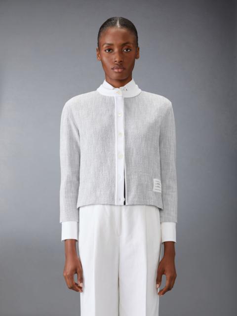 Thom Browne COTTON TWEED CREW NECK CARDIGAN