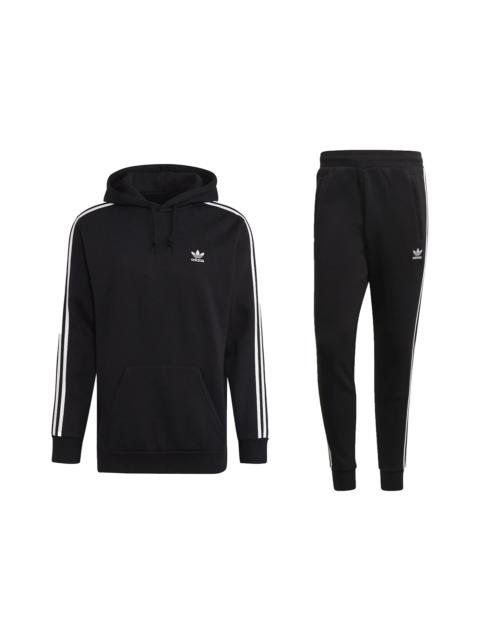 adidas adidas Classic 3-Stripes Pullover Hoodie & Pant Set Black/White