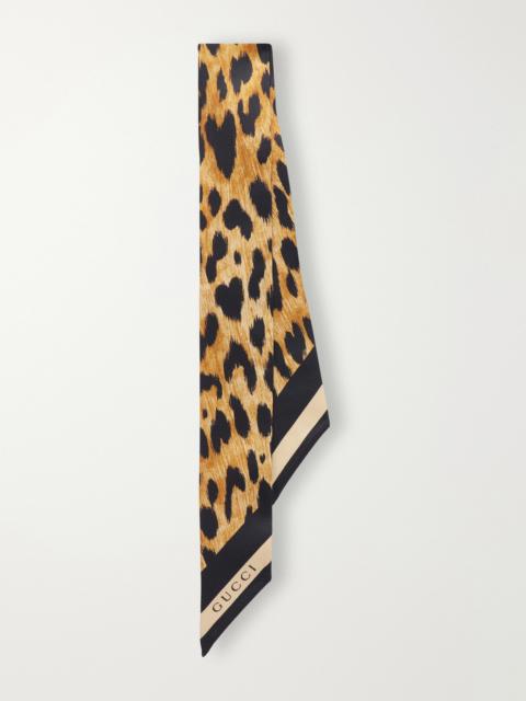GUCCI Heritage Animal-print Silk Twill Scarf