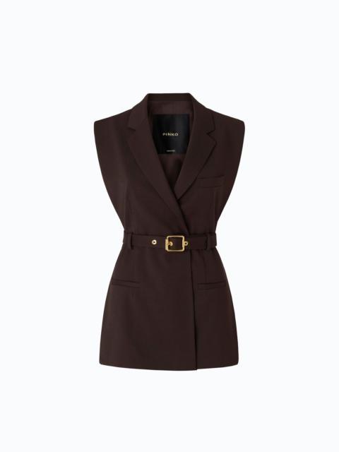 PINKO VEST WITH OPEN SIDES AND BELT