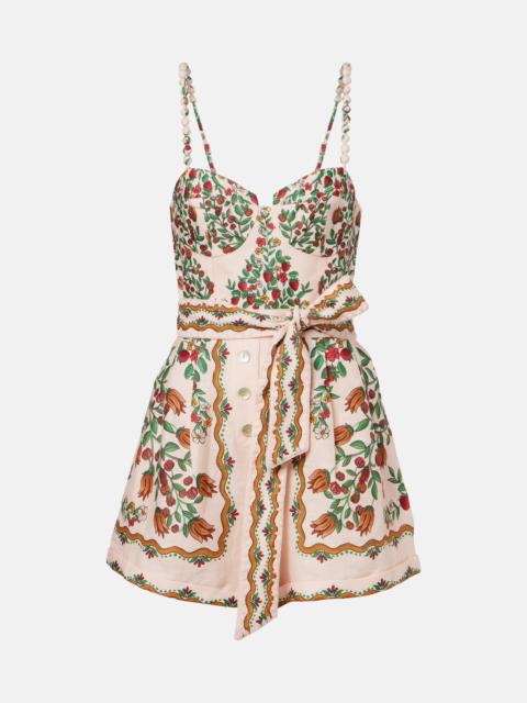 FARM RIO Fruit Beauty Scarf floral linen romper