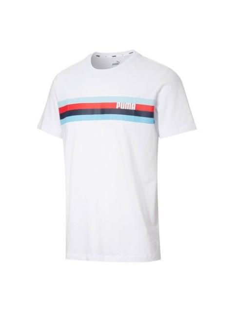 PUMA PUMA Stripe Printing Short Sleeve White 586040-52
