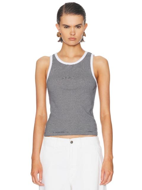Enza Costa Cotton Mini Stripe Tank Top
