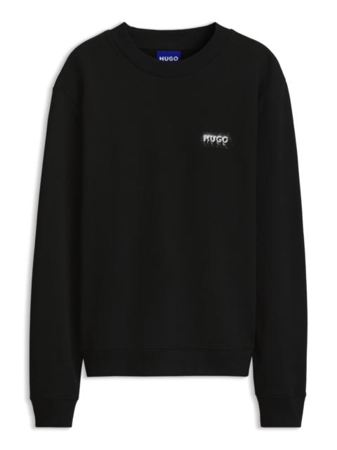 HUGO COTTON-TERRY SWEATSHIRT WITH LOGO ARTWORK