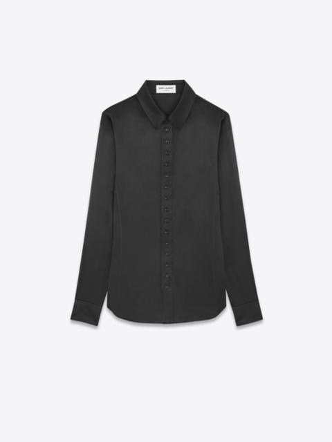 SAINT LAURENT fitted shirt in washed satin silk