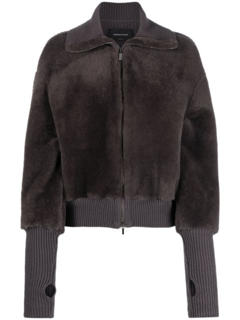 FABIANA FILIPPI knit-panel zip-up jacket