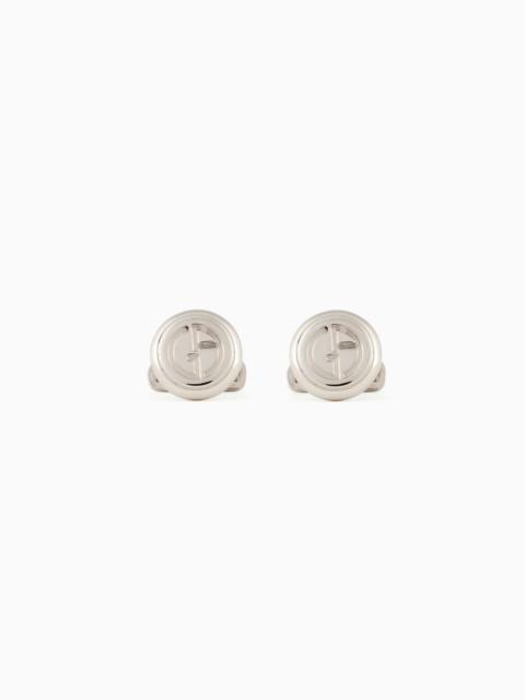 GIORGIO ARMANI Silver cufflinks with logo