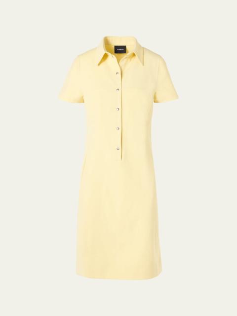 AKRIS Short-Sleeve Cotton-Silk Polo Dress