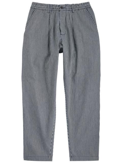 Universal Works Universal Works Pleated Striped Cotton-twill Trousers