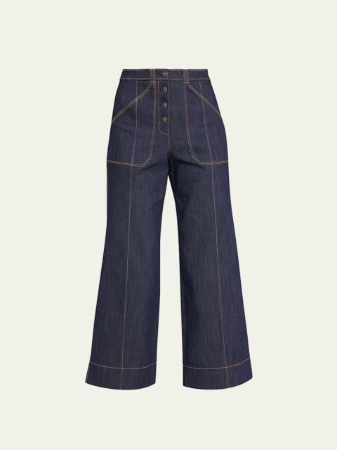 Cinq à Sept Benji Wide-Leg Denim Pants