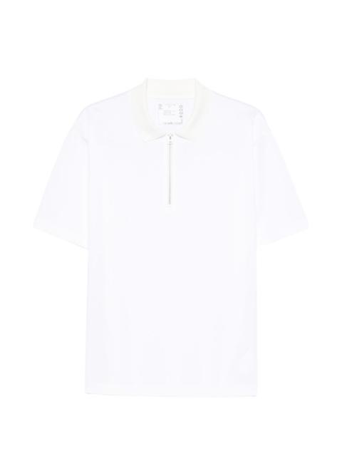 sacai zip-detail polo shirt