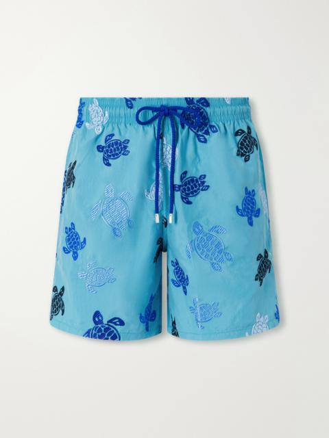 Vilebrequin Mistral Straight-Leg Mid-Length Embroidered Recycled Swim Shorts