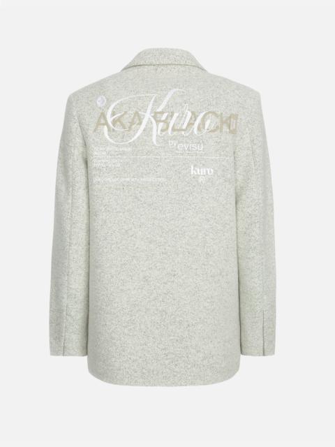EVISU Logo Embroidery Wool Blend Blazer