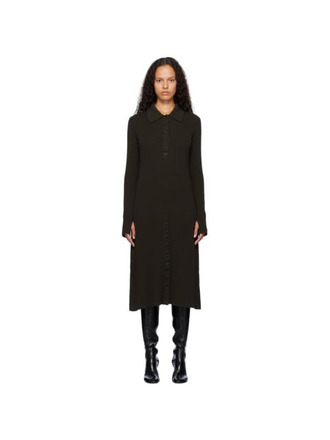 courrèges Brown Multi-Button Midi Dress