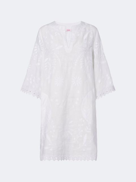ERES Aigue-Marine embroidered linen minidress