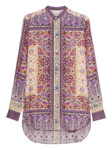 Pierre-Louis Mascia floral-print panelled shirt