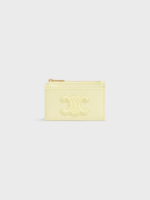 CELINE ZIPPED CARD HOLDER CUIR TRIOMPHE IN SHINY CALFSKIN