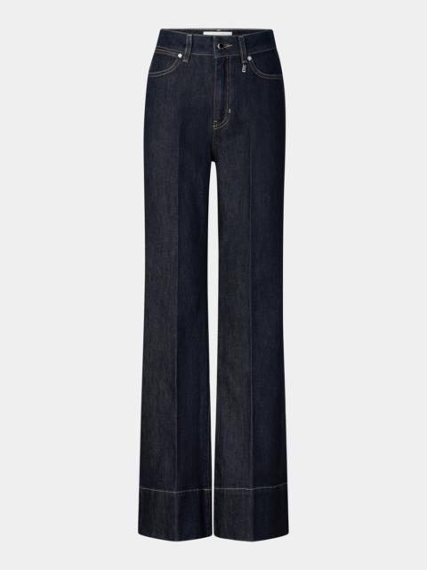 BOGNER Flared fit jeans Devin in Dark Denim Blue