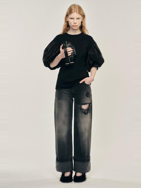 Simone Rocha Embellished Straight Leg Jeans