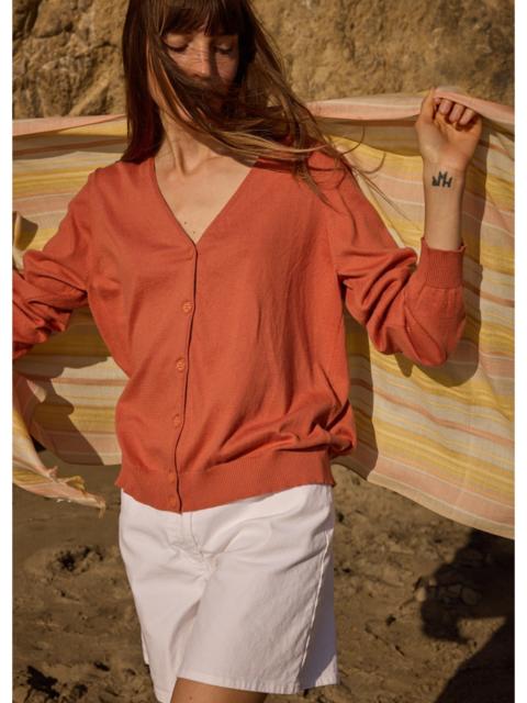 SAINT JAMES TAVIRA Cotton & Cashmere V-Neck Cardigan