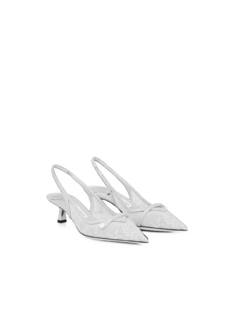 JIMMY CHOO Amita lace slingback pumps
