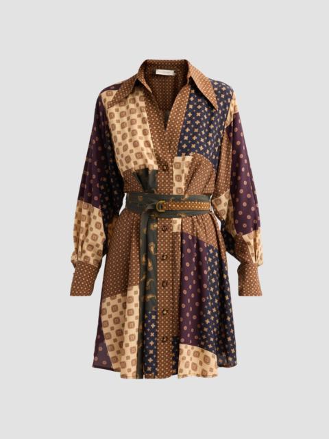 Zimmermann Women's Patchwork Tuck Mini Dress - Geo Patch Print