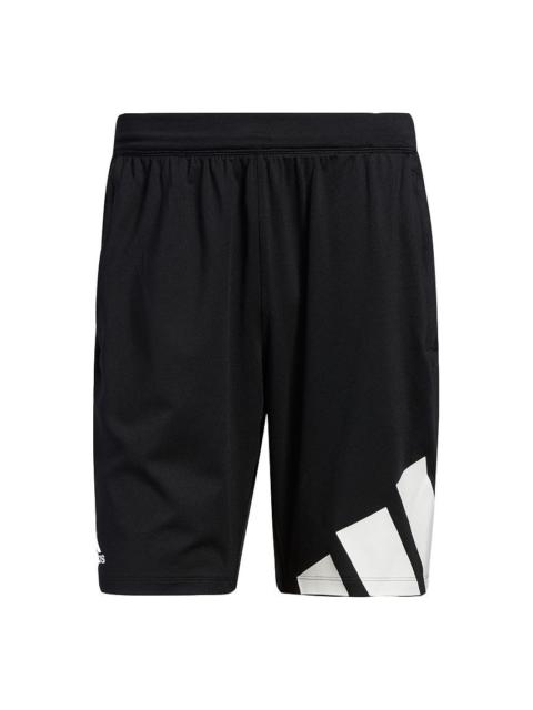 adidas adidas 4k 3 Bar Short Logo Printing Training Sports Shorts Black GL8943