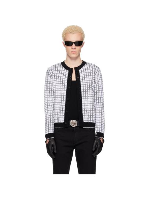 ERNEST W. BAKER White & Black Check Boucle Cardigan